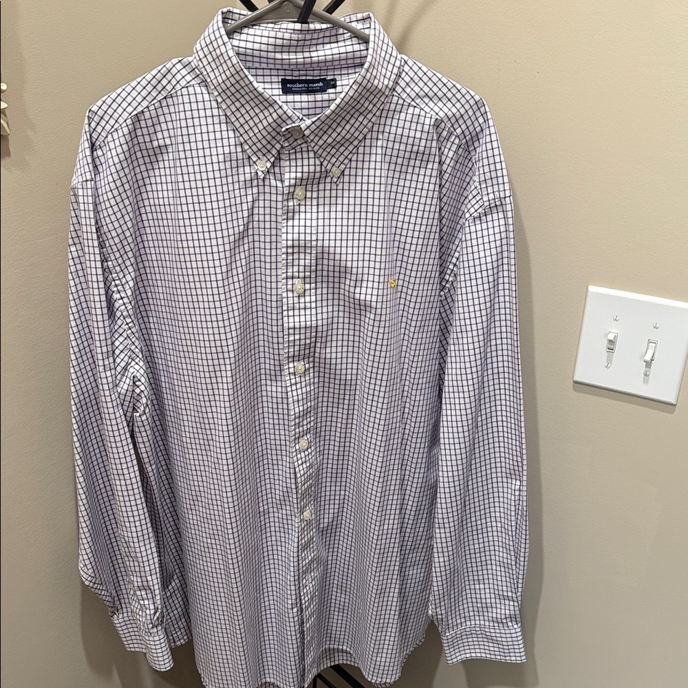 Southern Marsh Purple Checkered Button-Down Shirt